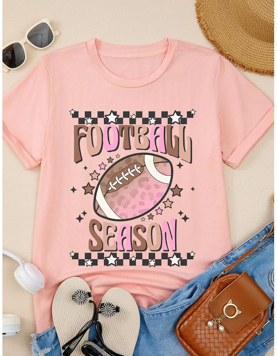 Pink FOOTBALL SEASON Graphic Game Day T Shirt, 10 of 9