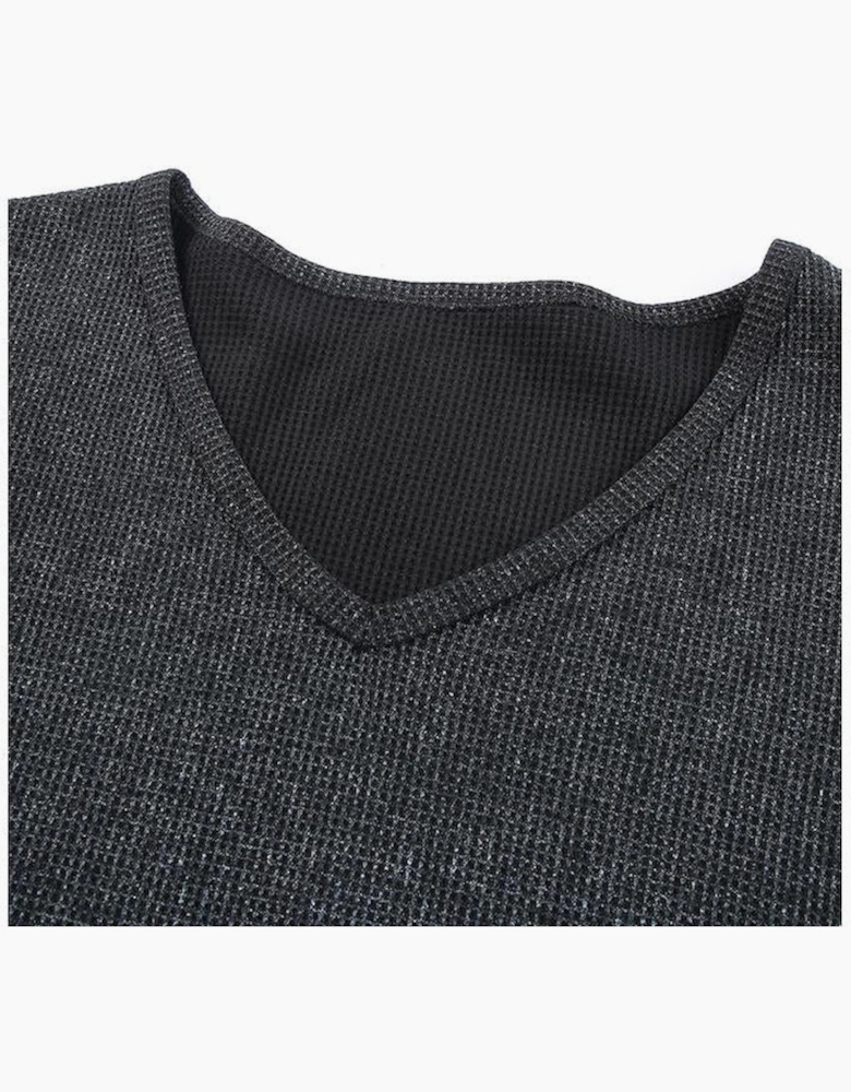 Gray High Low Cuffed Tee