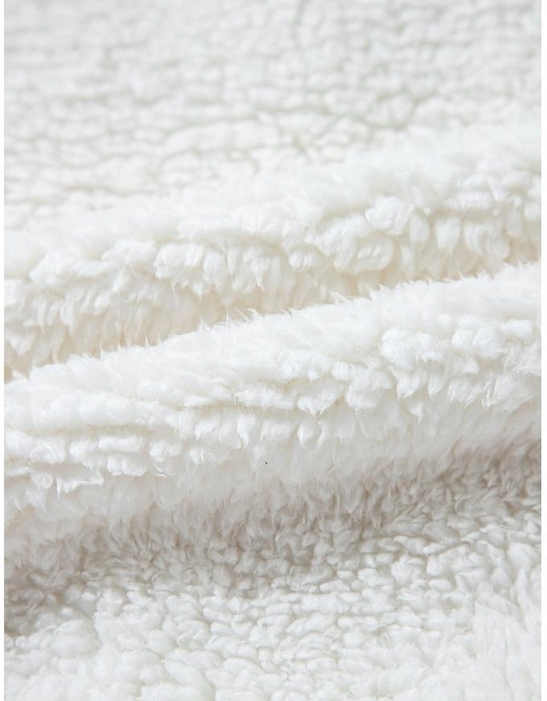 Beige Faux Fur Button Pocketed Lapel Collar Jacket