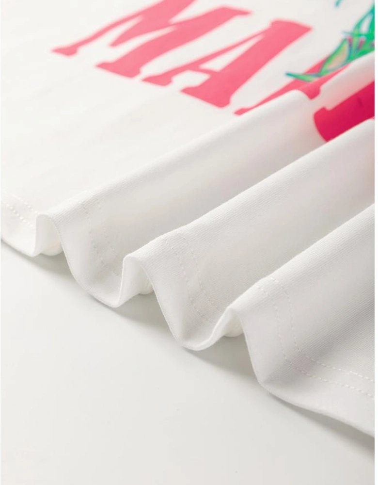 White FLOWER MARKET Graphic T Shirt