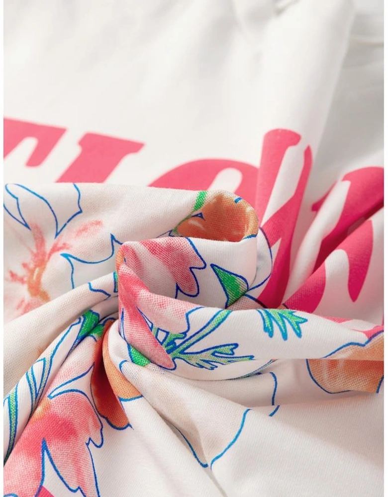 White FLOWER MARKET Graphic T Shirt