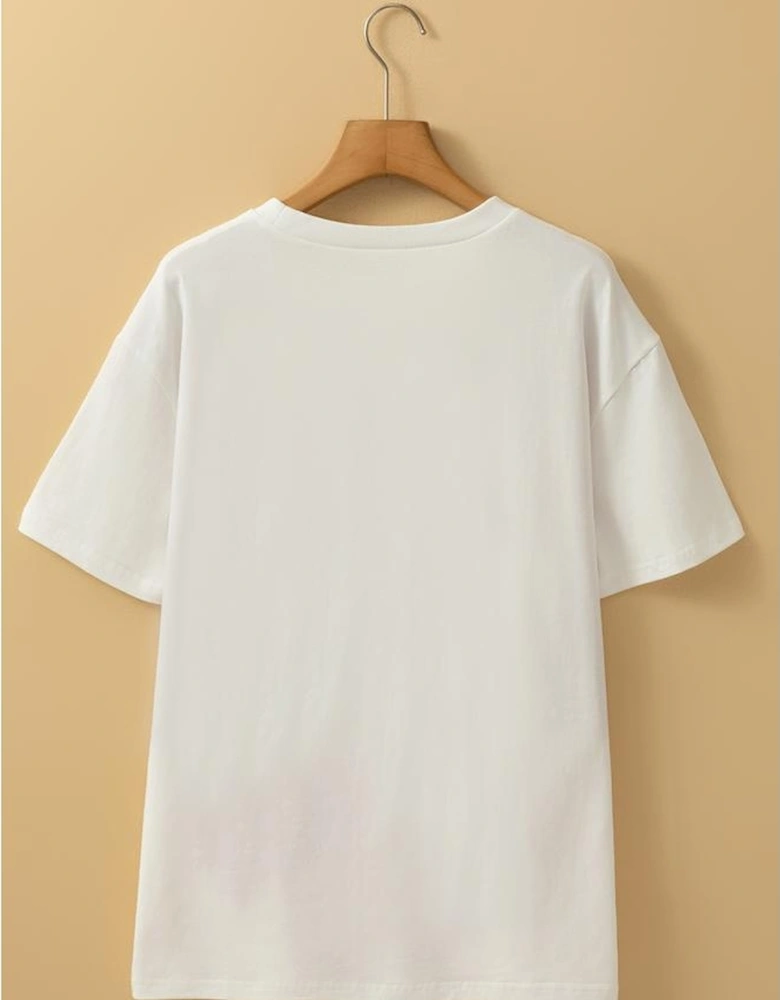 White FLOWER MARKET Graphic T Shirt