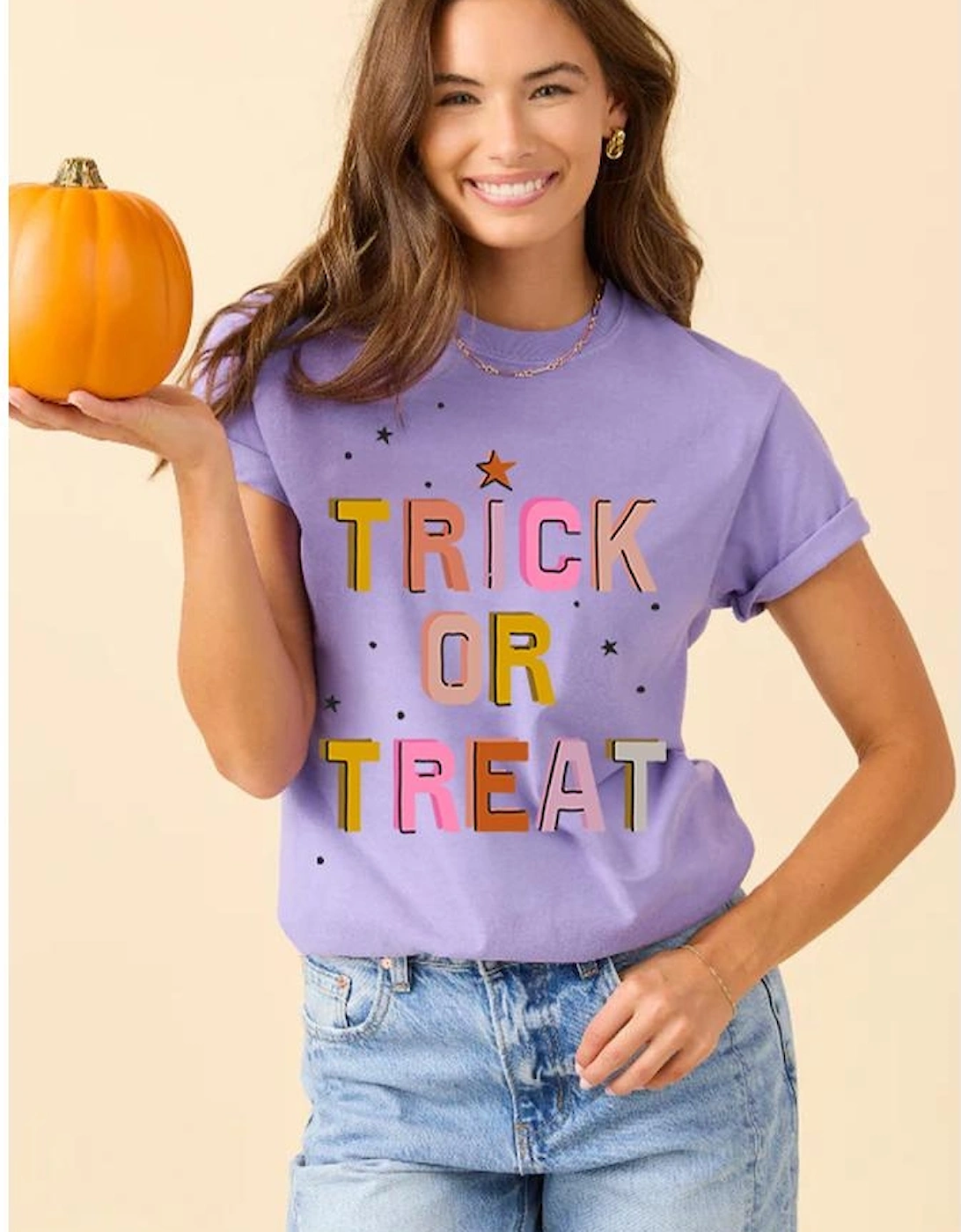 Wisteria TRICK OR TREAT Halloween Fashion Graphic T Shirt