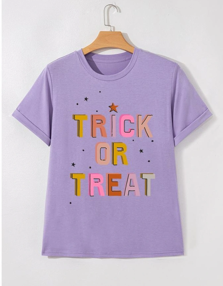 Wisteria TRICK OR TREAT Halloween Fashion Graphic T Shirt