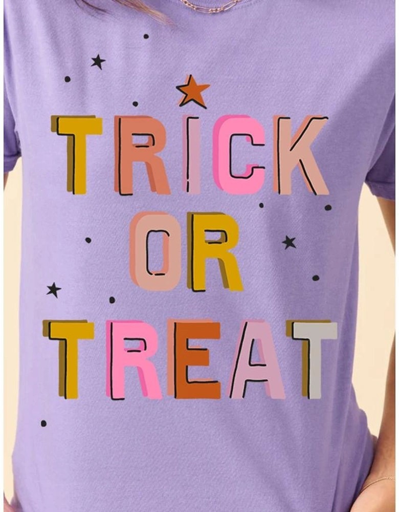 Wisteria TRICK OR TREAT Halloween Fashion Graphic T Shirt