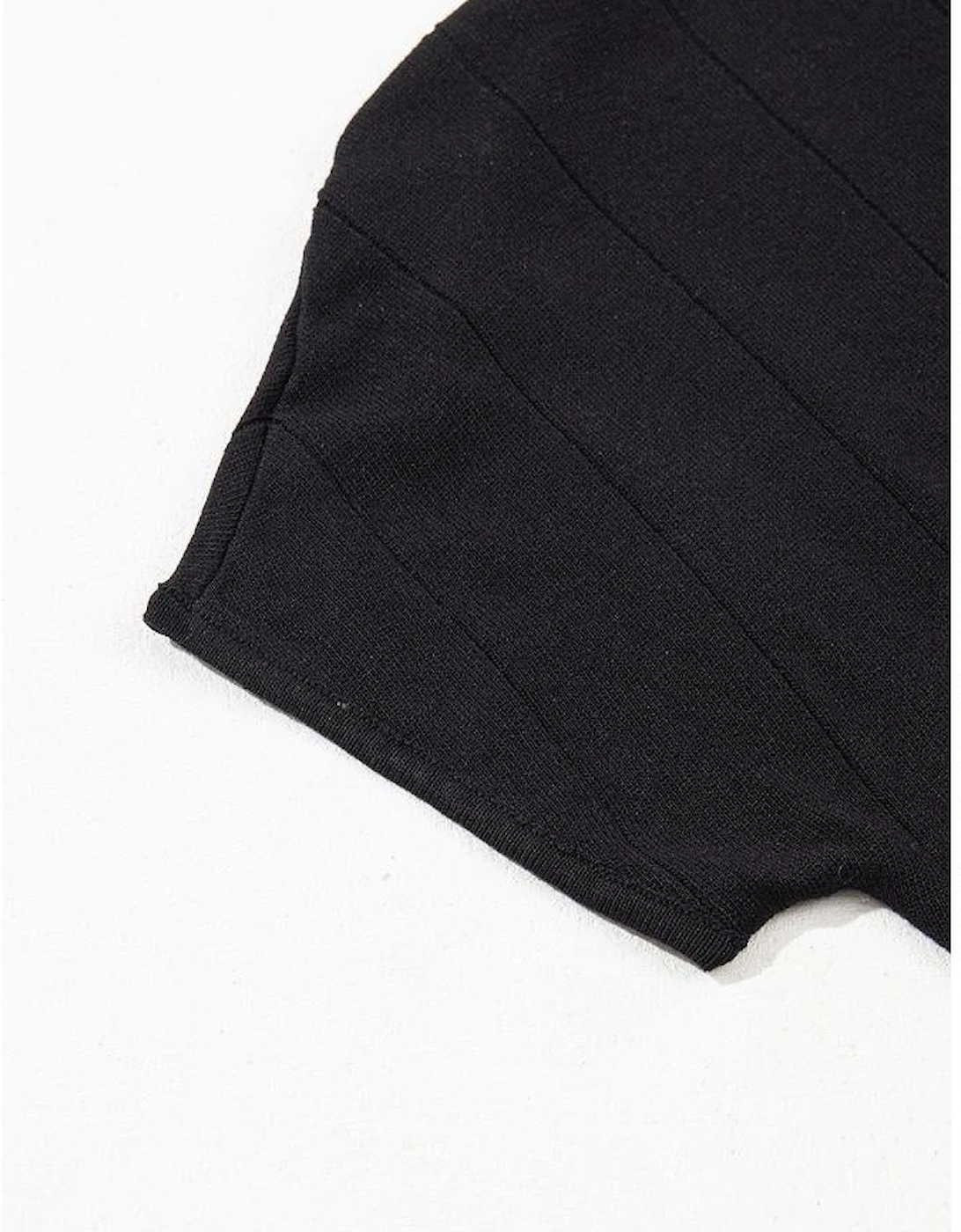 Black Striped Crew Neck Sweater T-shirt