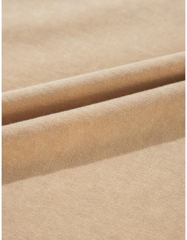 Pale Khaki Mineral Wash Stud Beaded Star Graphic Pocketed T Shirt Dress