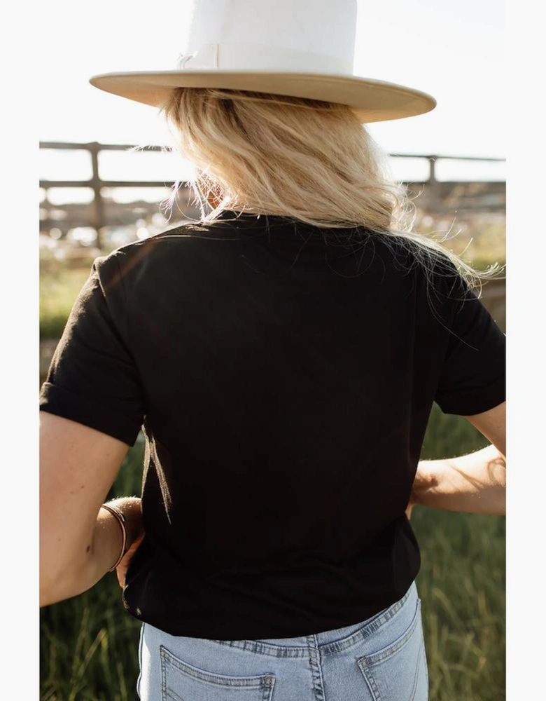 Black Western American Flag Graphic Tee