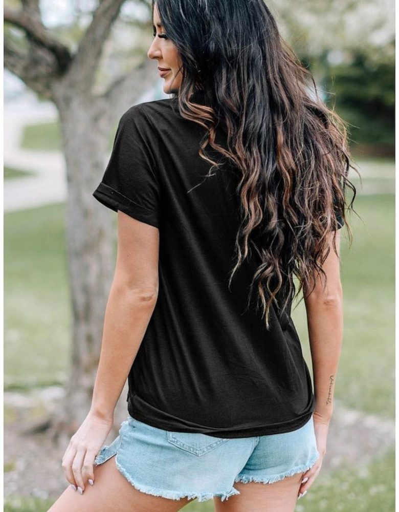 Black Western American Flag Graphic Tee