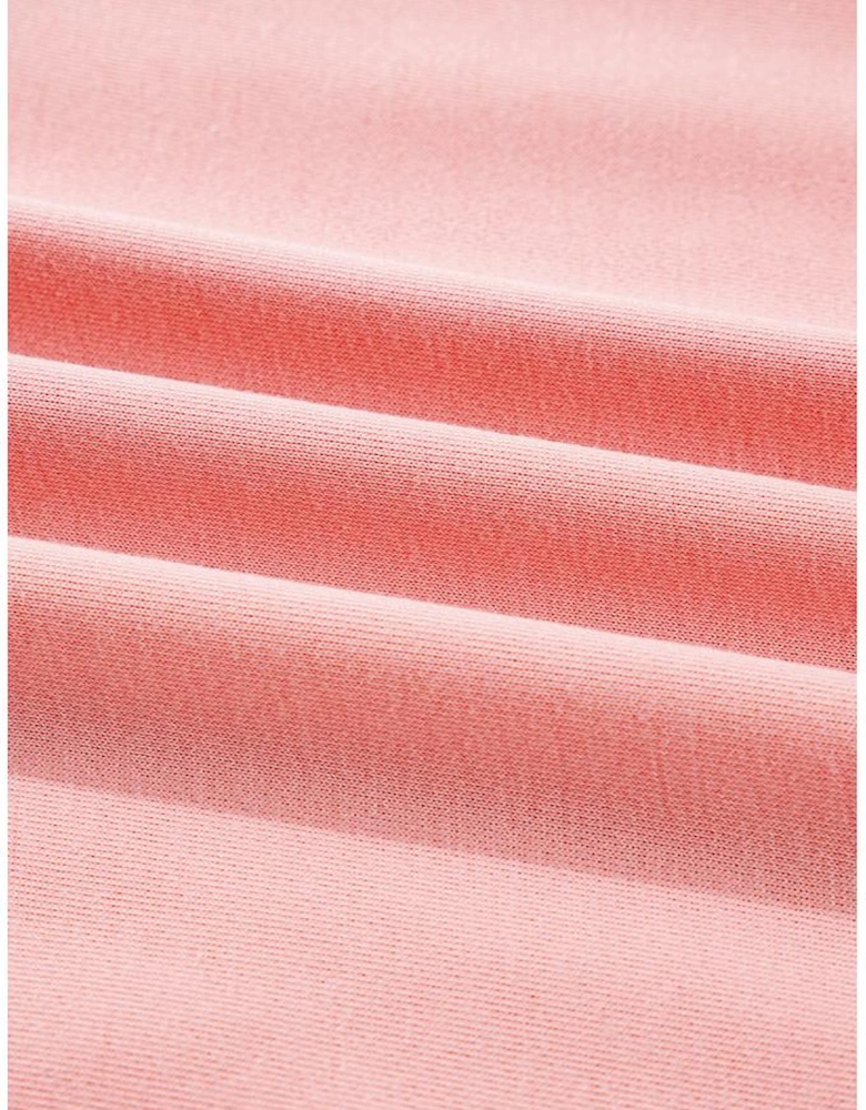 Apricot Pink Exposed Seam Color Block Patchwork Slit Cuffs Oversize Sweatshirt