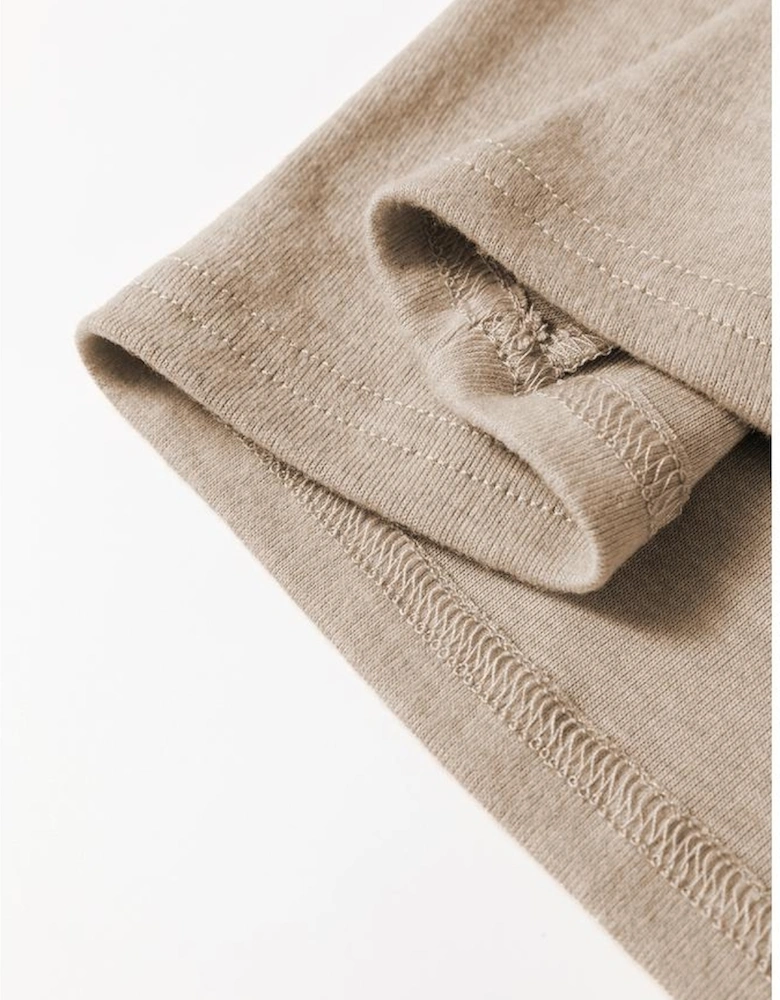 Parchment Seam Detail Lace Contrast Cuffs Raglan Sleeve Top