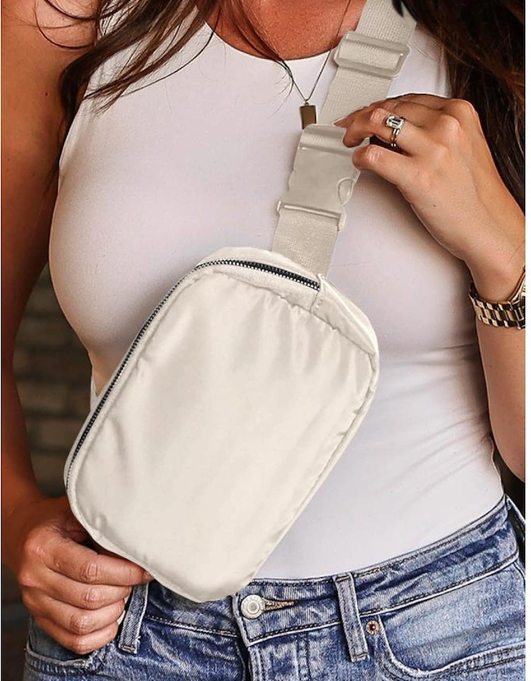 Casual Waterproof Zipped Crossbody Chest Bag 20*5*14cm