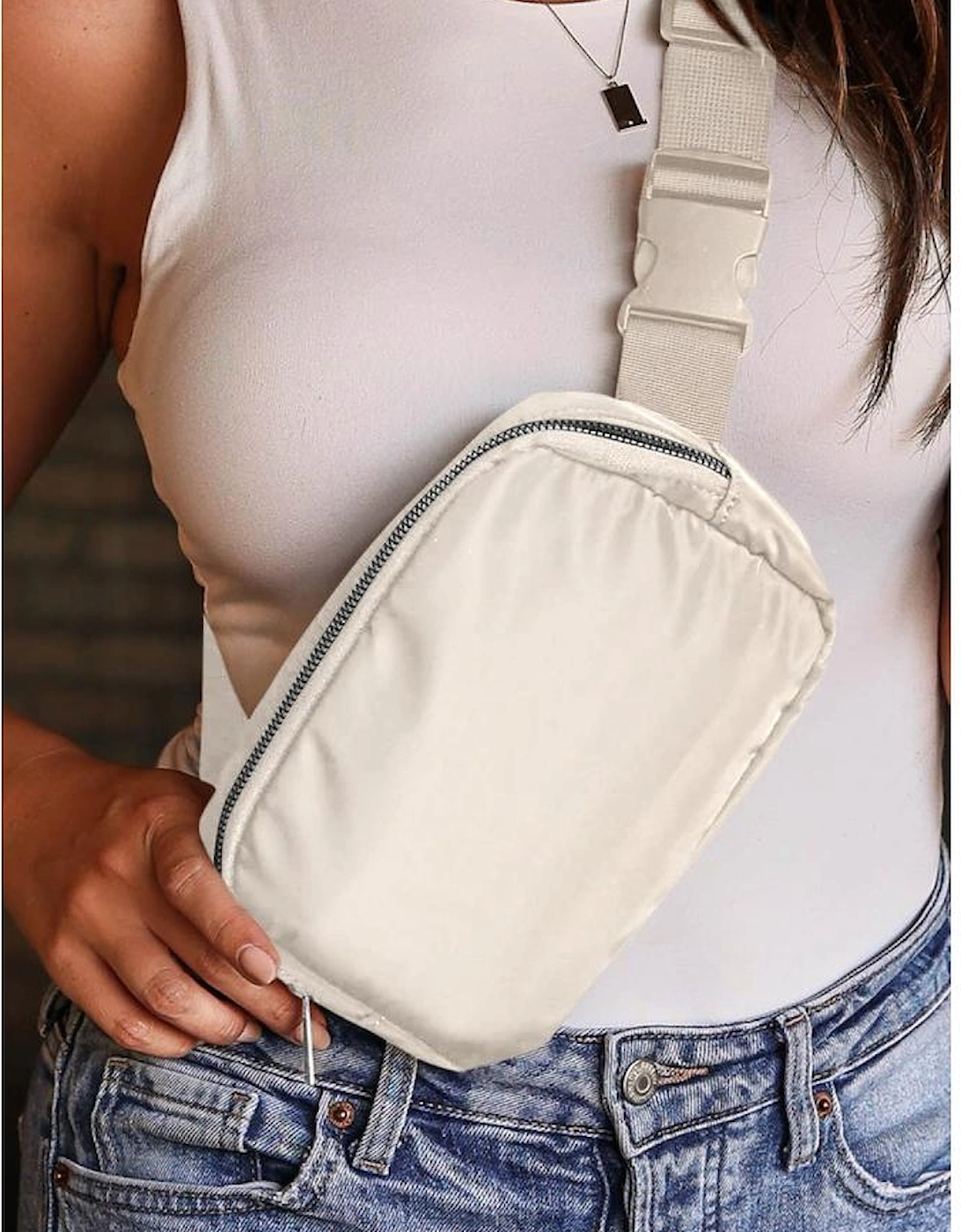 Casual Waterproof Zipped Crossbody Chest Bag 20*5*14cm