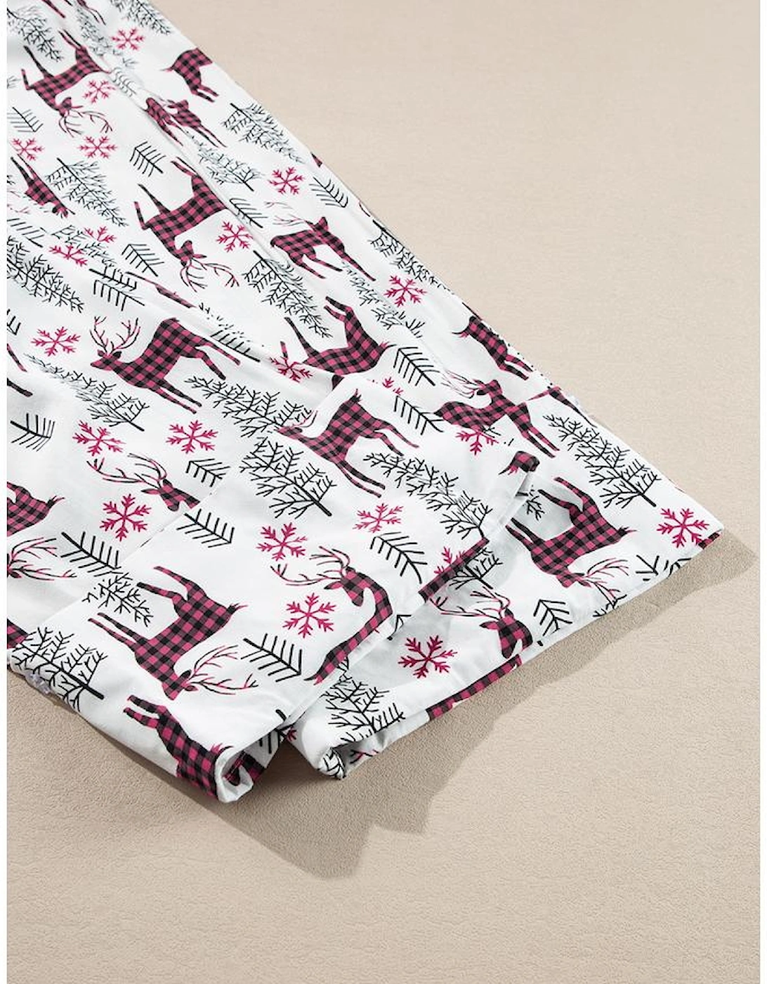 White Christmas Printed Shirt and Pants Pajama Set