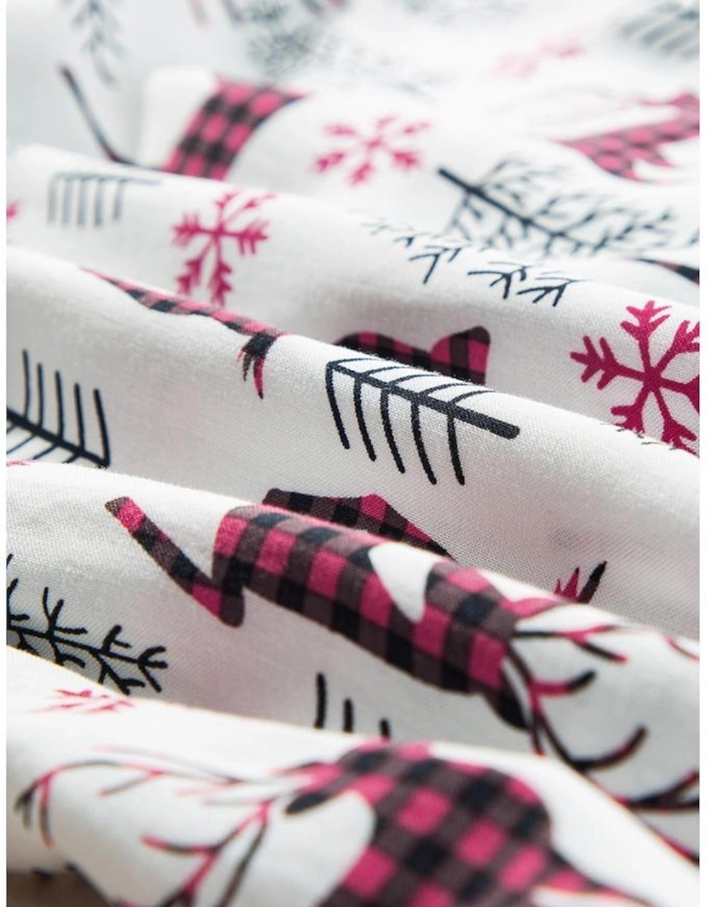 White Christmas Printed Shirt and Pants Pajama Set