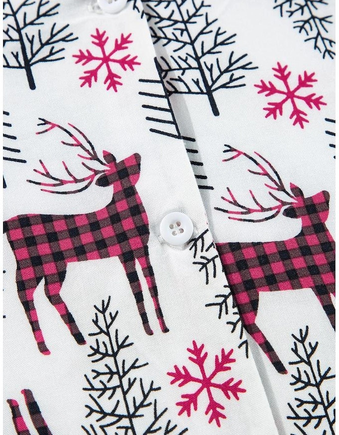 White Christmas Printed Shirt and Pants Pajama Set