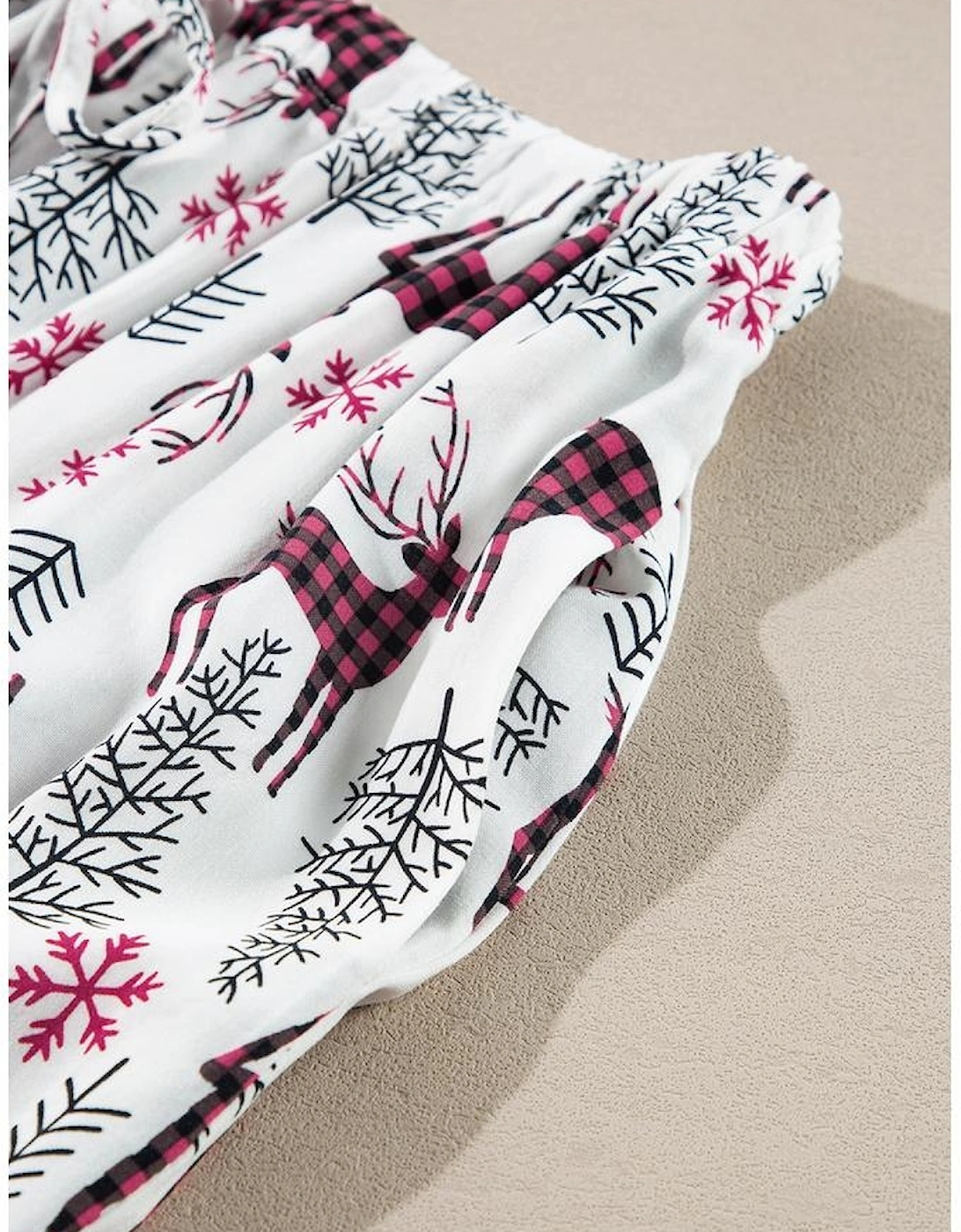 White Christmas Printed Shirt and Pants Pajama Set