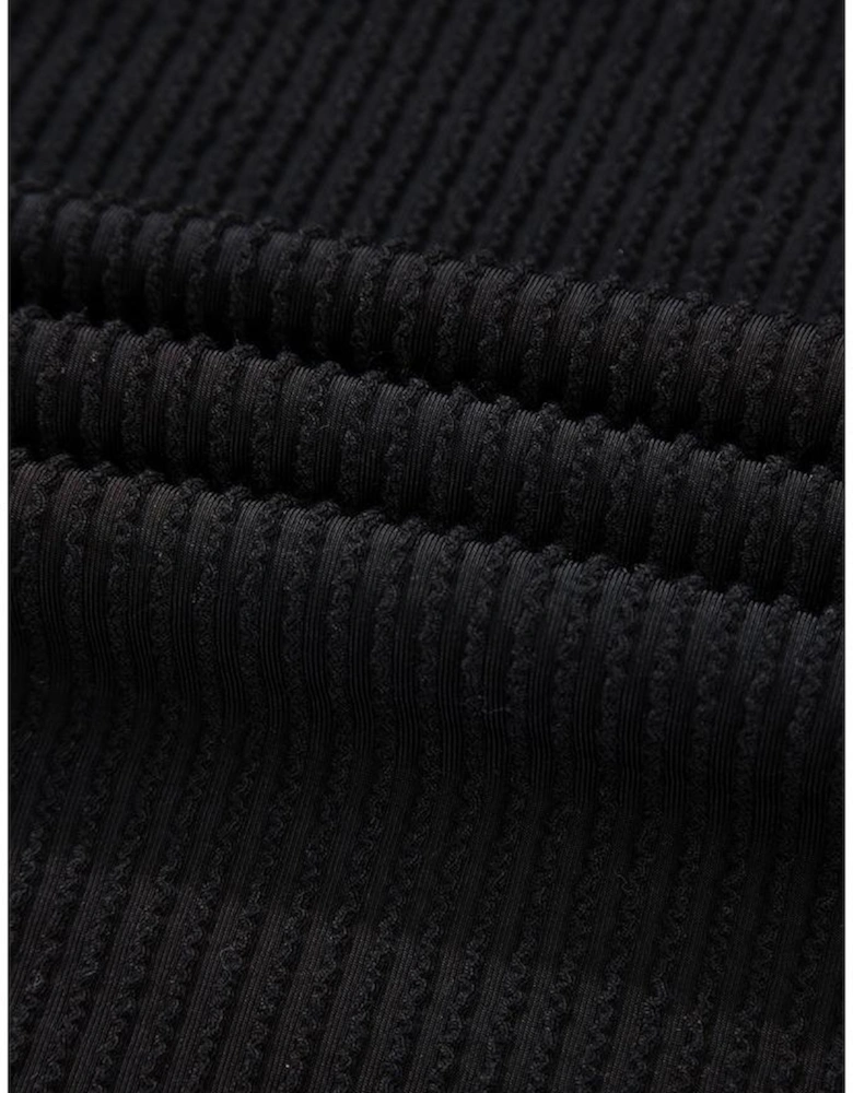 Black Corded MERRY Graphic Long Sleeve Top and Shorts Set