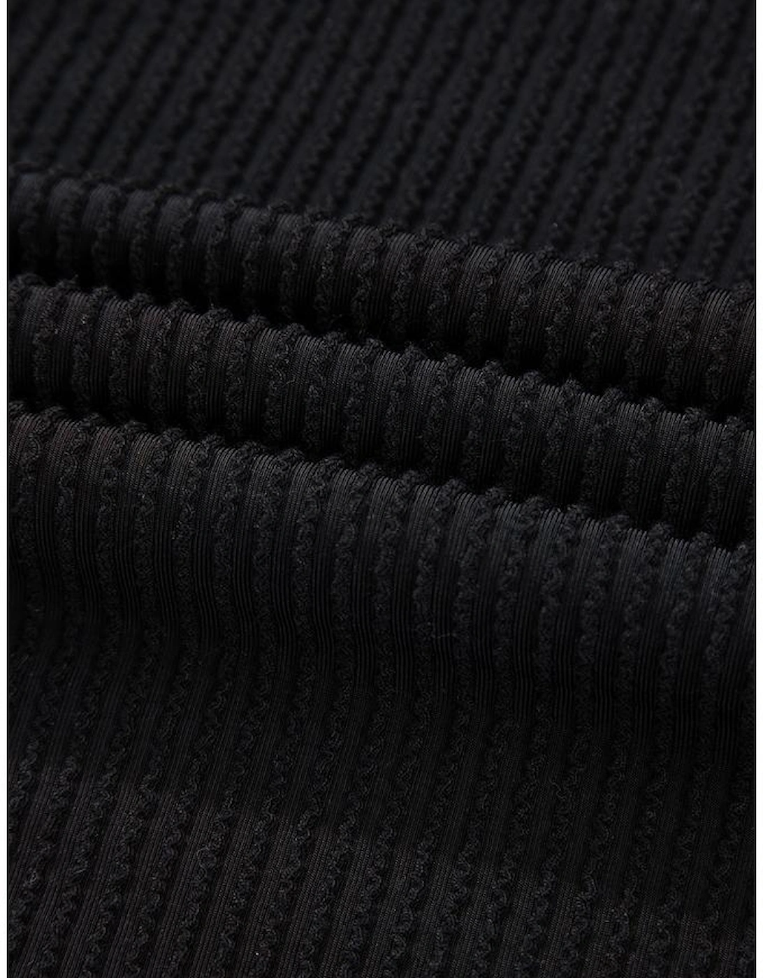 Black Corded MERRY Graphic Long Sleeve Top and Shorts Set