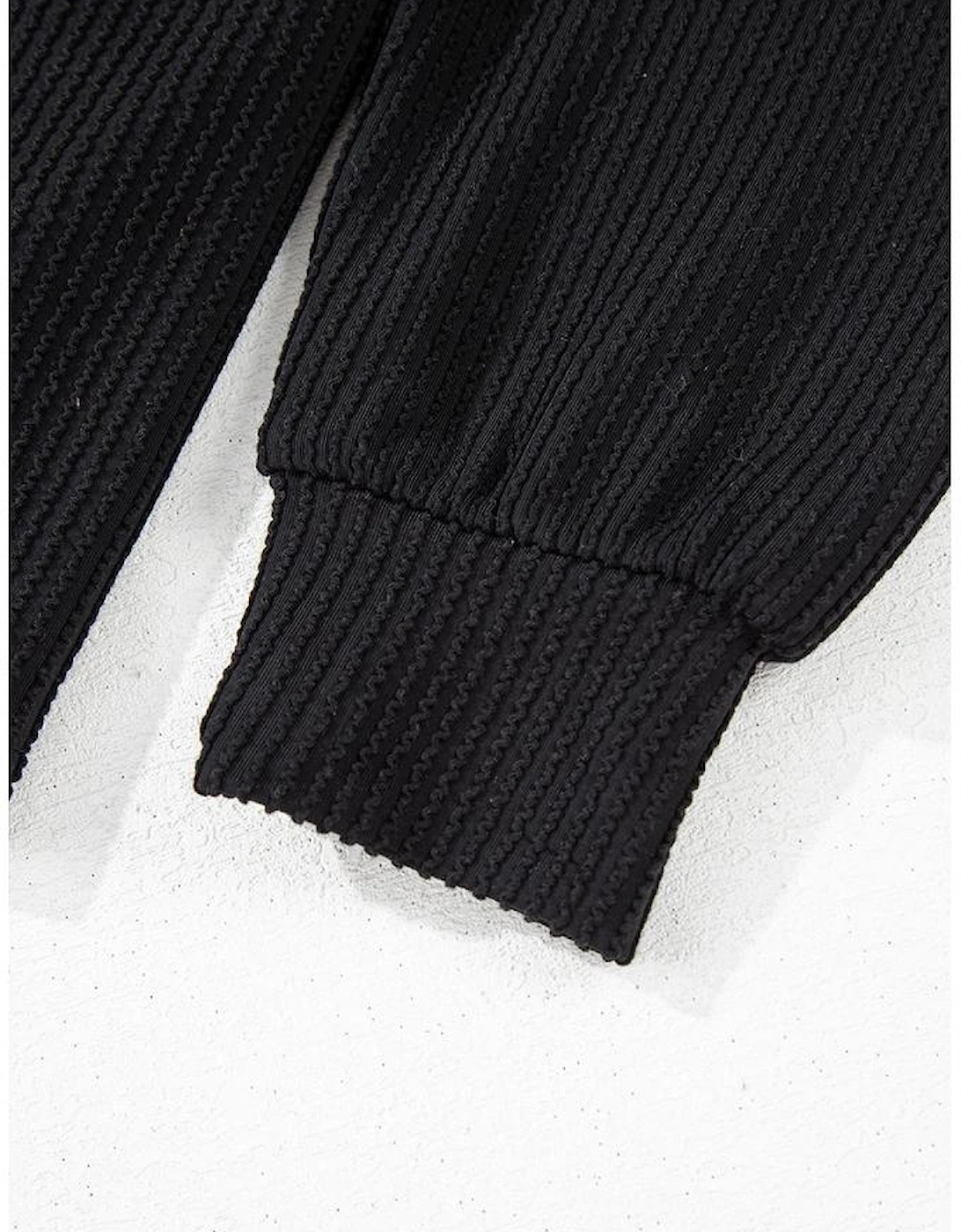 Black Corded MERRY Graphic Long Sleeve Top and Shorts Set