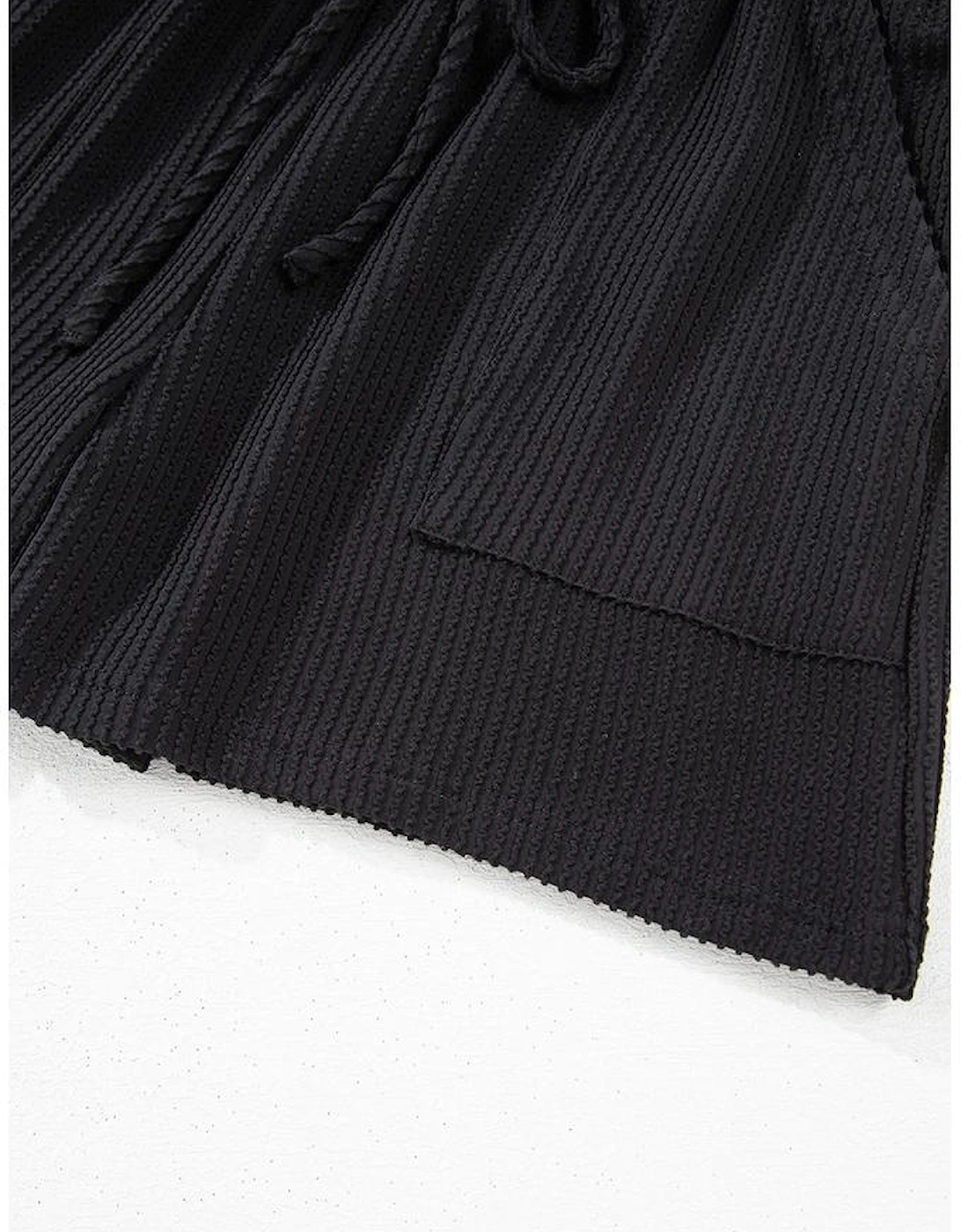 Black Corded MERRY Graphic Long Sleeve Top and Shorts Set