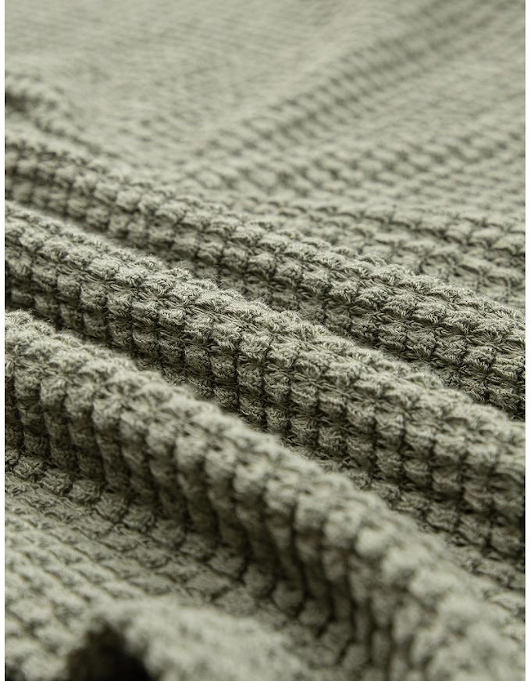 Jungle Green Waffle Texture Curved Hem Side Slit T-shirt Dress