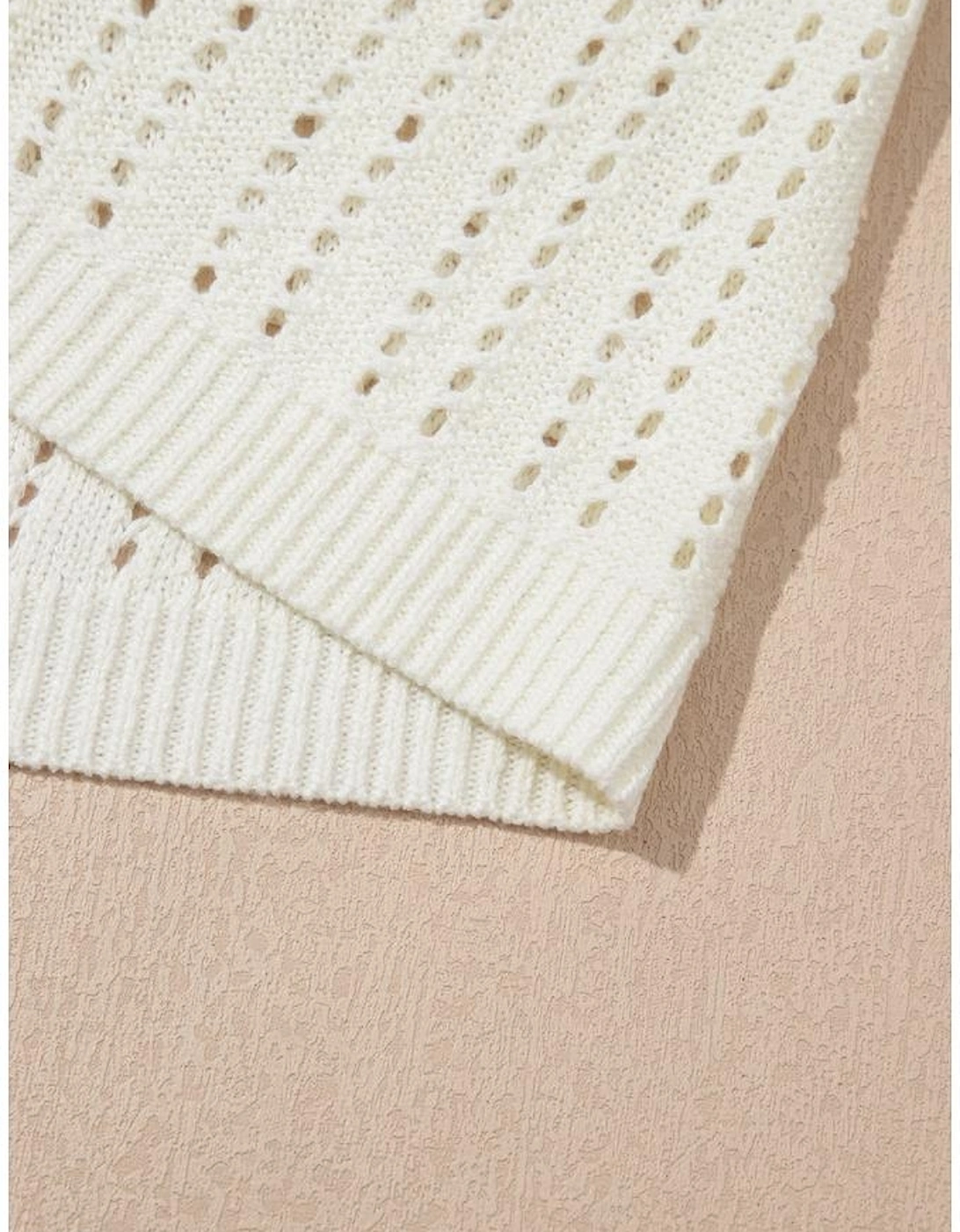 White Eyelet Crochet Sleeveless V Neck Beach Dress