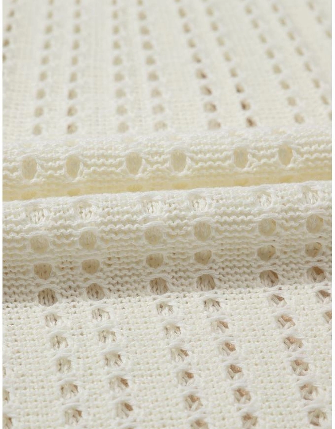 White Eyelet Crochet Sleeveless V Neck Beach Dress