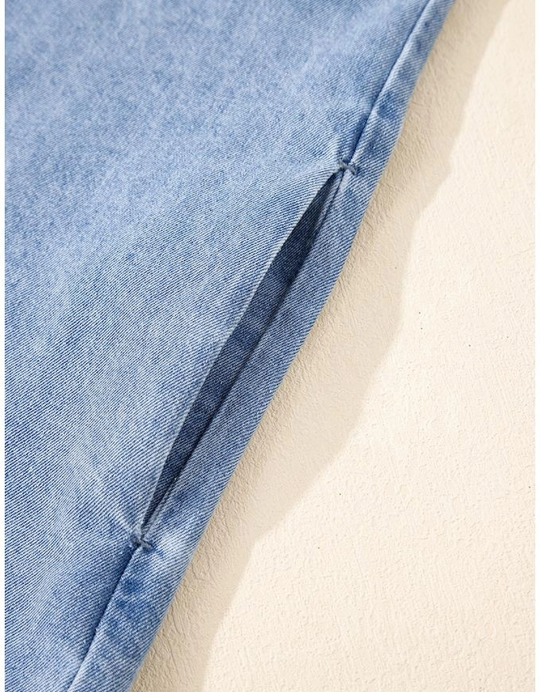 Dusk Blue Short Sleeve Pocketed Button up Denim Tunic Dress