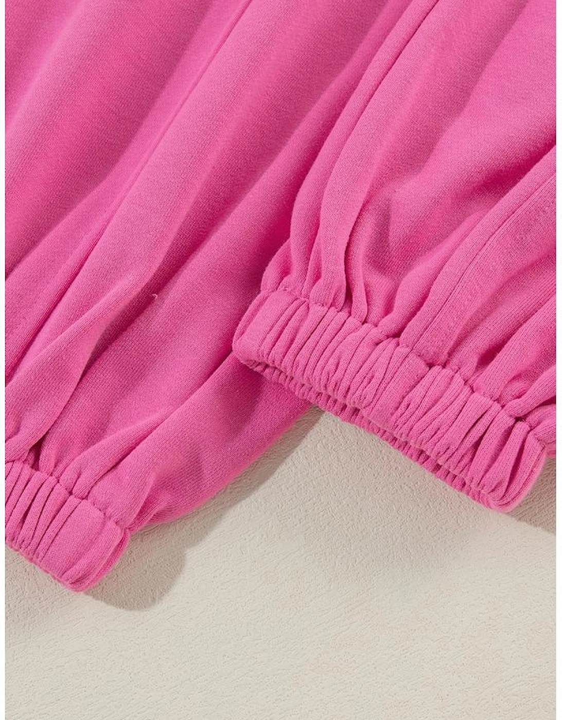 Bonbon Contrast Patchwork Pullover and Drawstring Joggers Set