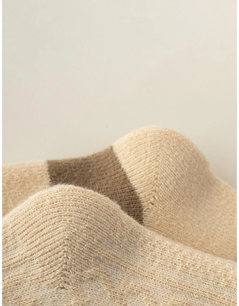 Sage Green Checkered Bowknot Printed Thermal Mid Calf Socks