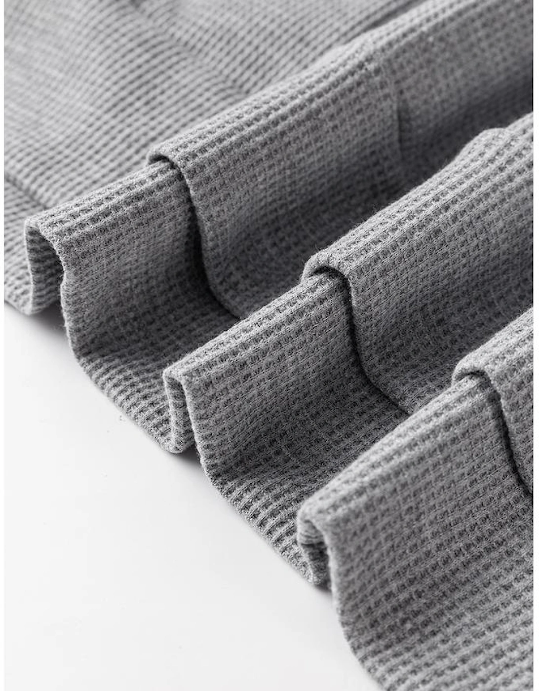 Gray Waffle Knit Fleece Lined High Low Oversized Hoodie, 16 of 15