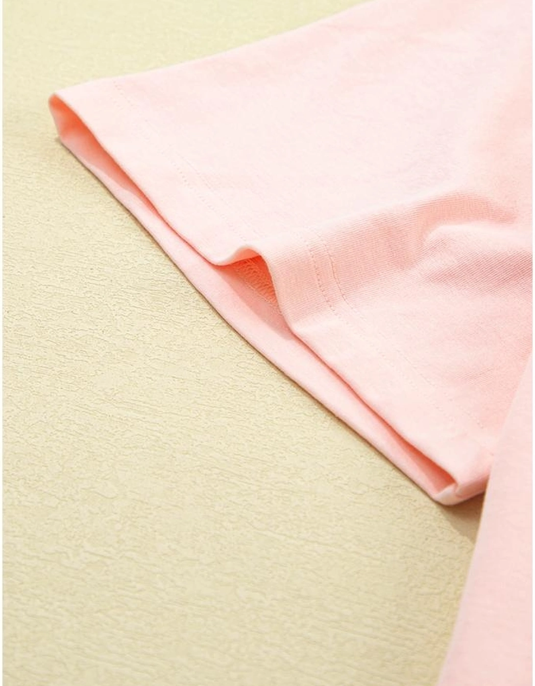 Light Pink Eyelet Lace Star Applique Plus Size T Shirt