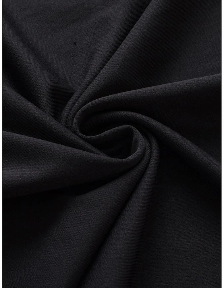 Black Contrast Trim Cap Sleeve Tee Shorts Set