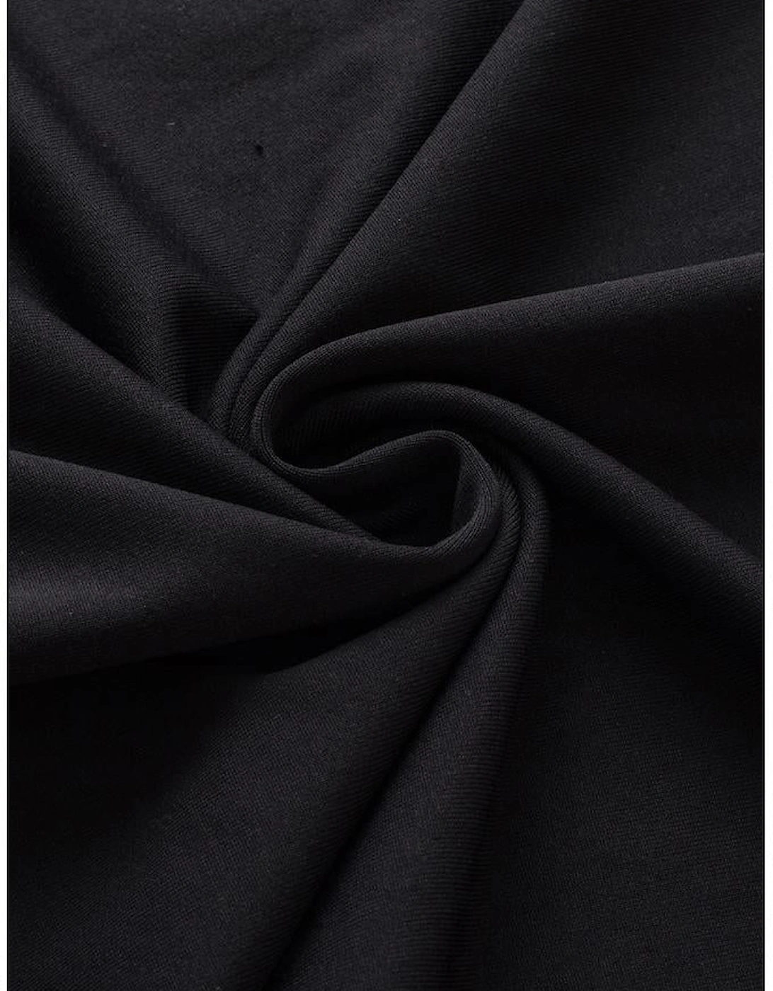 Black Contrast Trim Cap Sleeve Tee Shorts Set