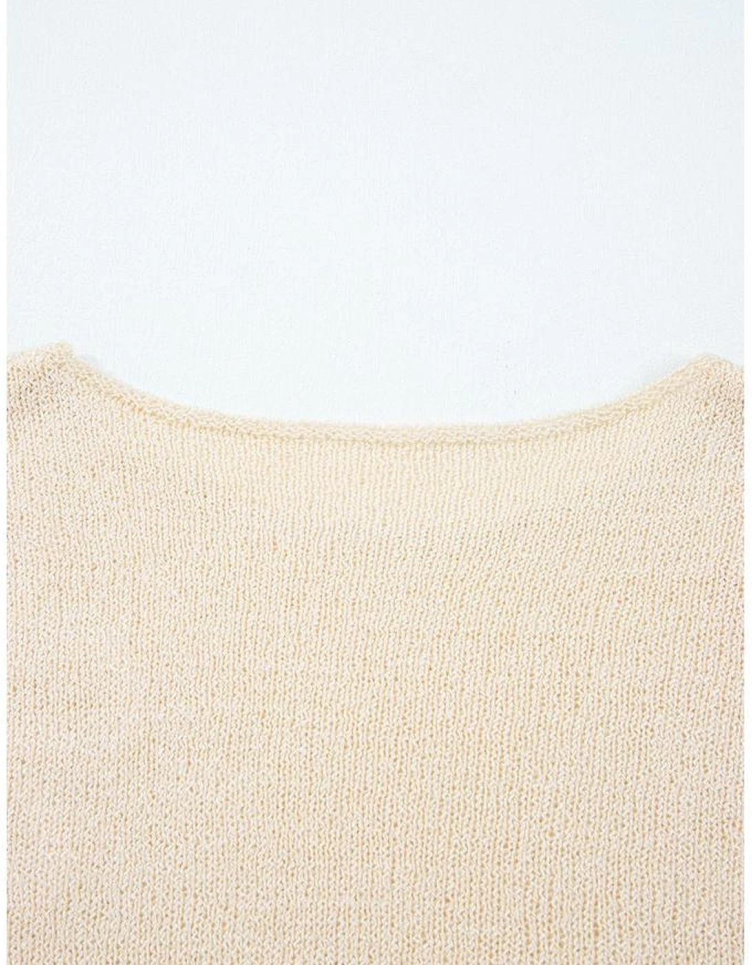 Jet Stream Contrast Flower Detail Colorblock Cuffed Loose Sweater