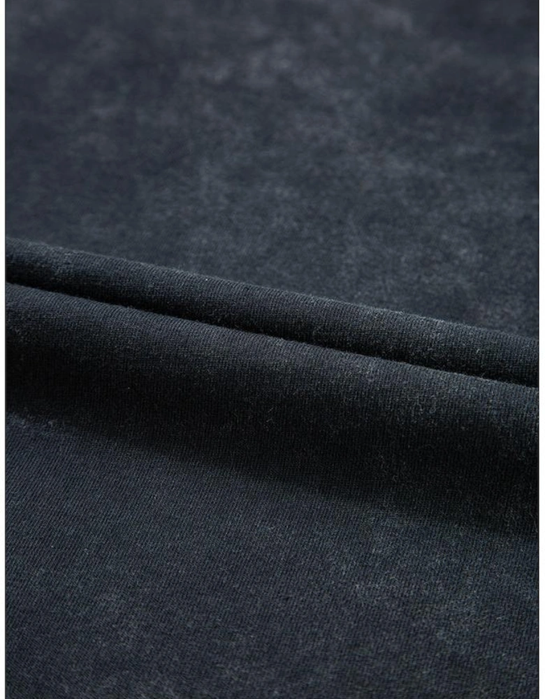 Black Western HOWDY Steer Head Print Side Slits Loose Fit T Shirt