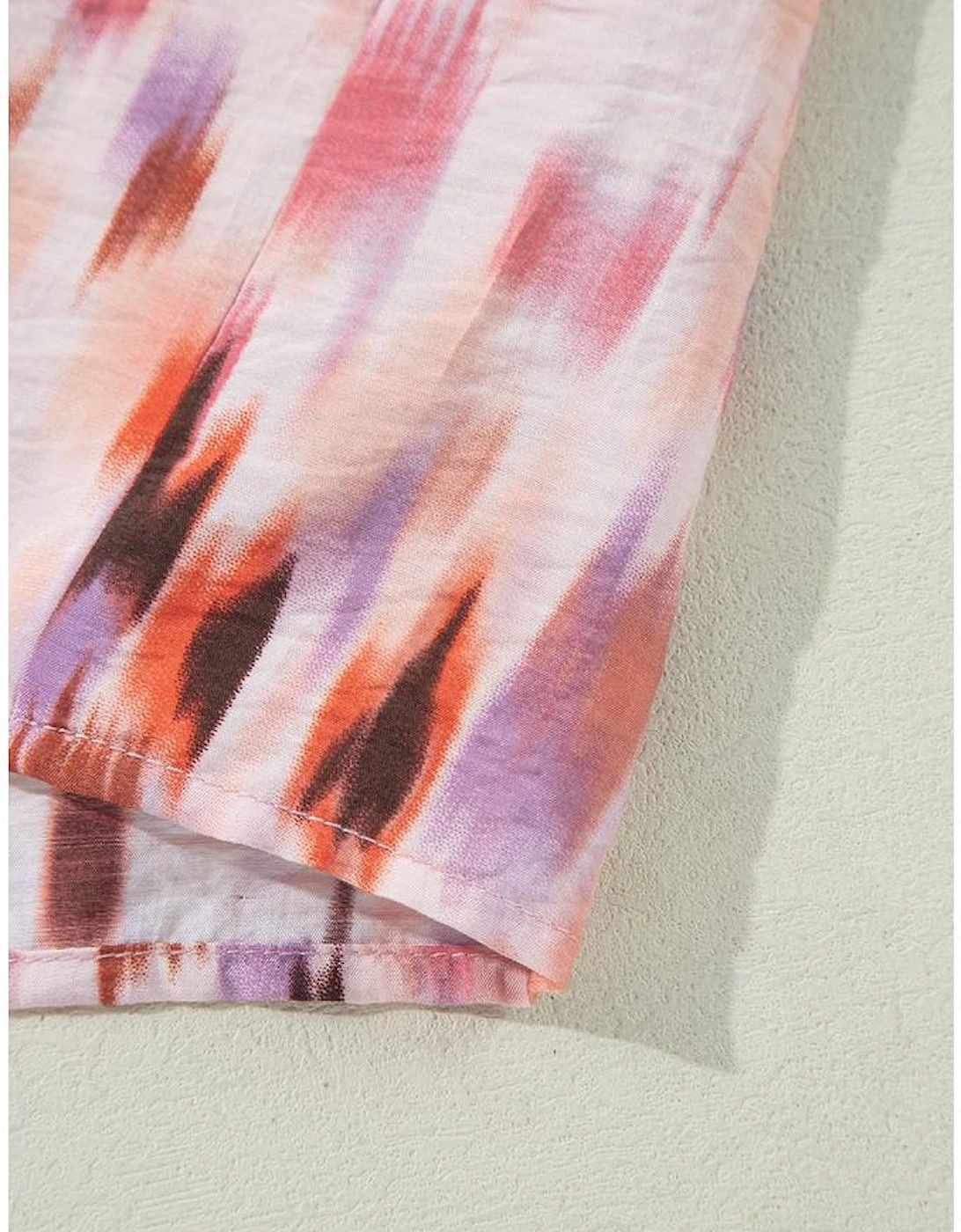 Pink Abstract Printed Flutter Sleeve Daring Cutout Long Dress