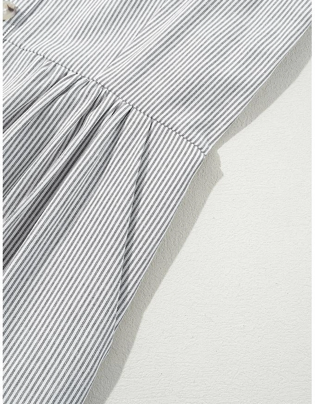 Black Stripe Half Buttoned Sleeveless Wide Leg Jumpsuit