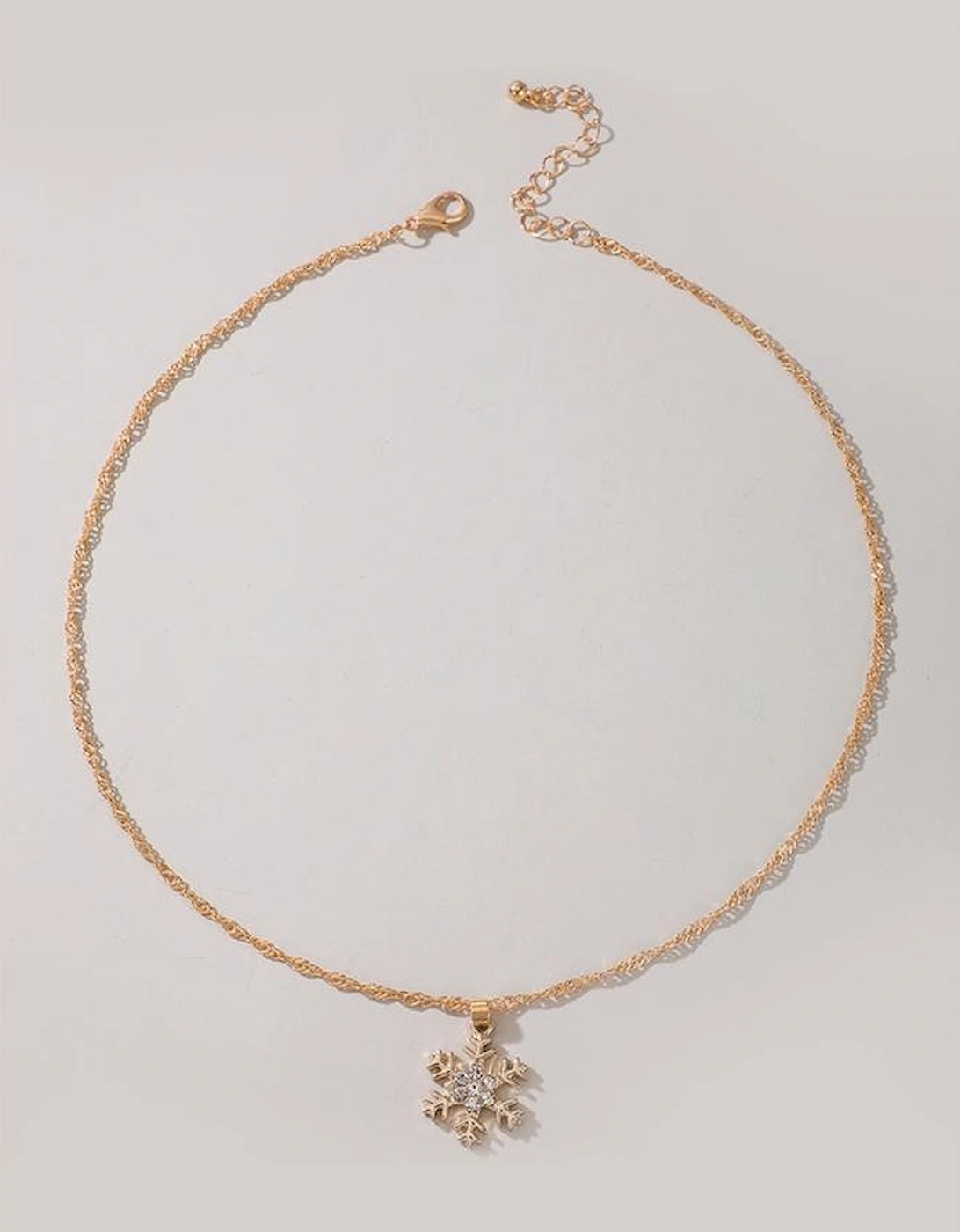 Gold Rhinestone Snowflake Christmas Fashion Necklace, 3 of 2