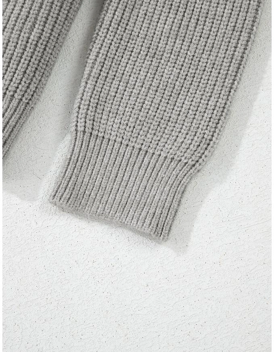 Philippine Gray Ribbed Knit Bow Front Buttoned Cardigan