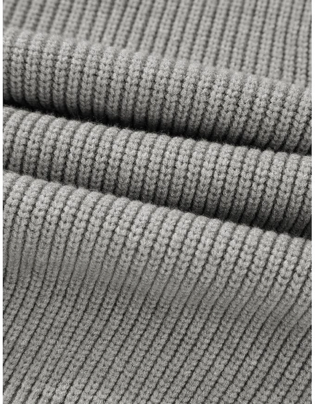 Philippine Gray Ribbed Knit Bow Front Buttoned Cardigan