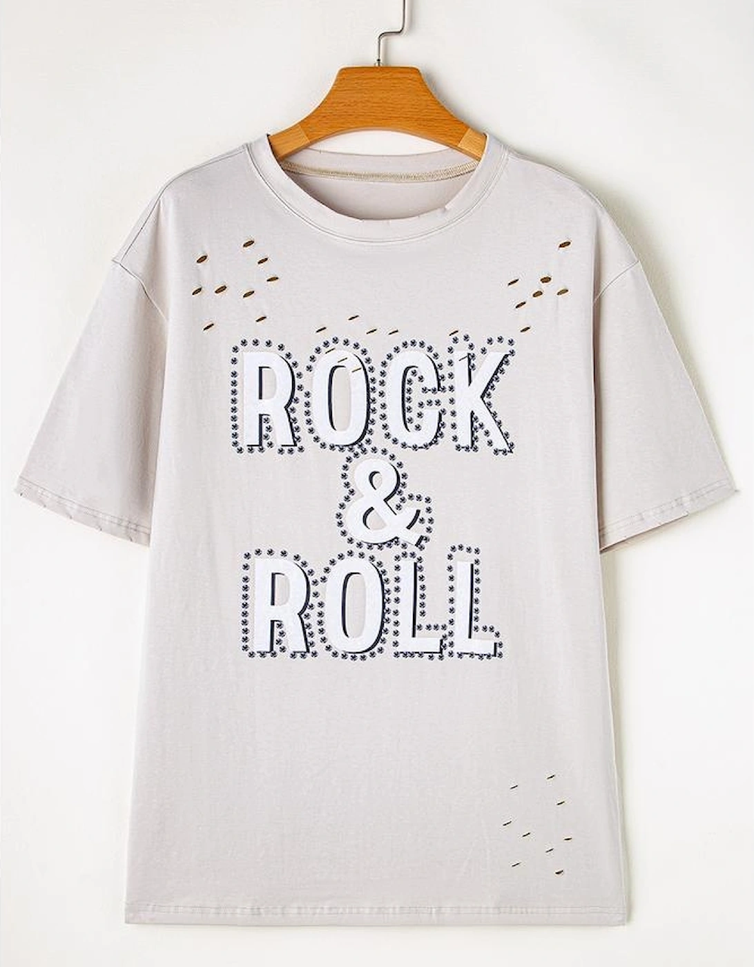 Gray Rock & Roll Graphic Distressed Vintage Tee