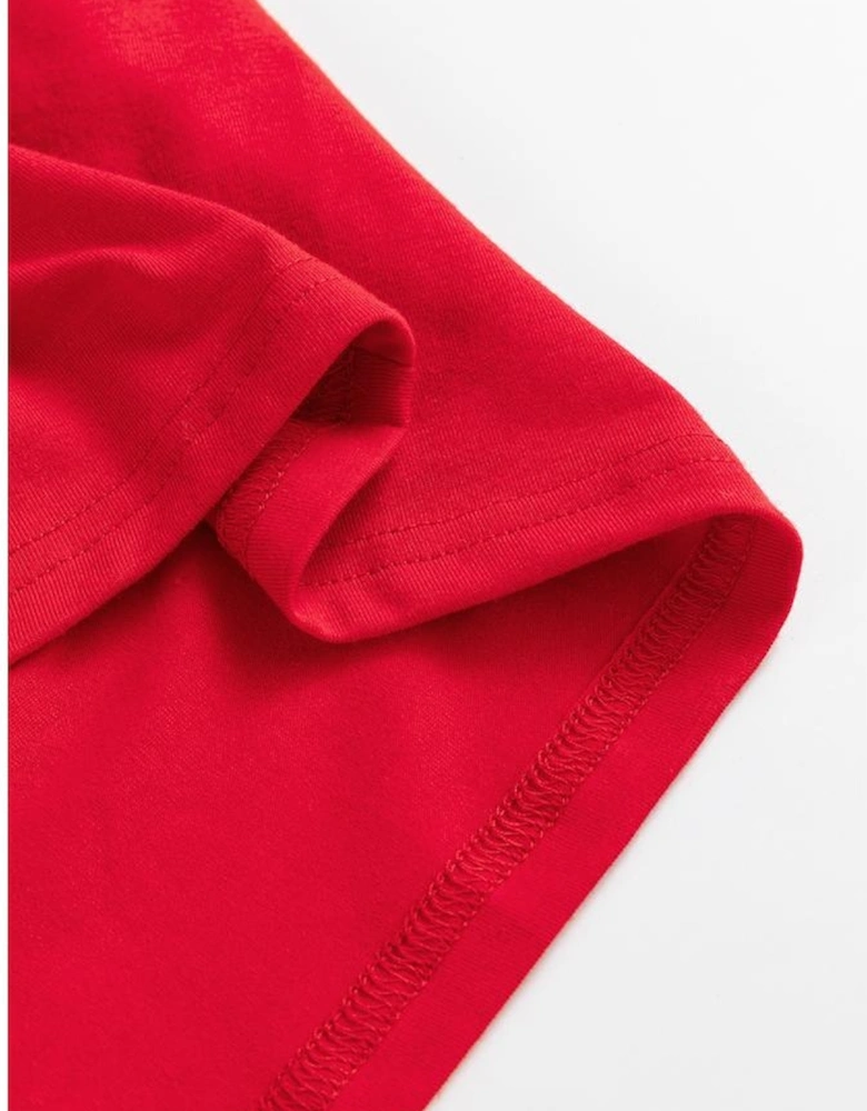 Red Christmas MERRY Graphic Cuffed Sleeve T Shirt