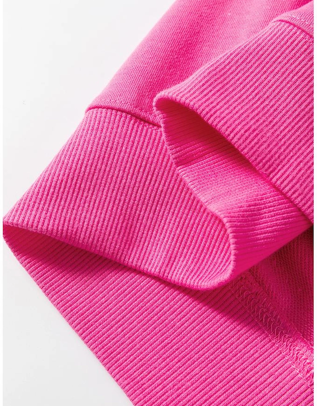 Rose Red Floral MAMA Embroidered Graphic Pullover Sweatshirt