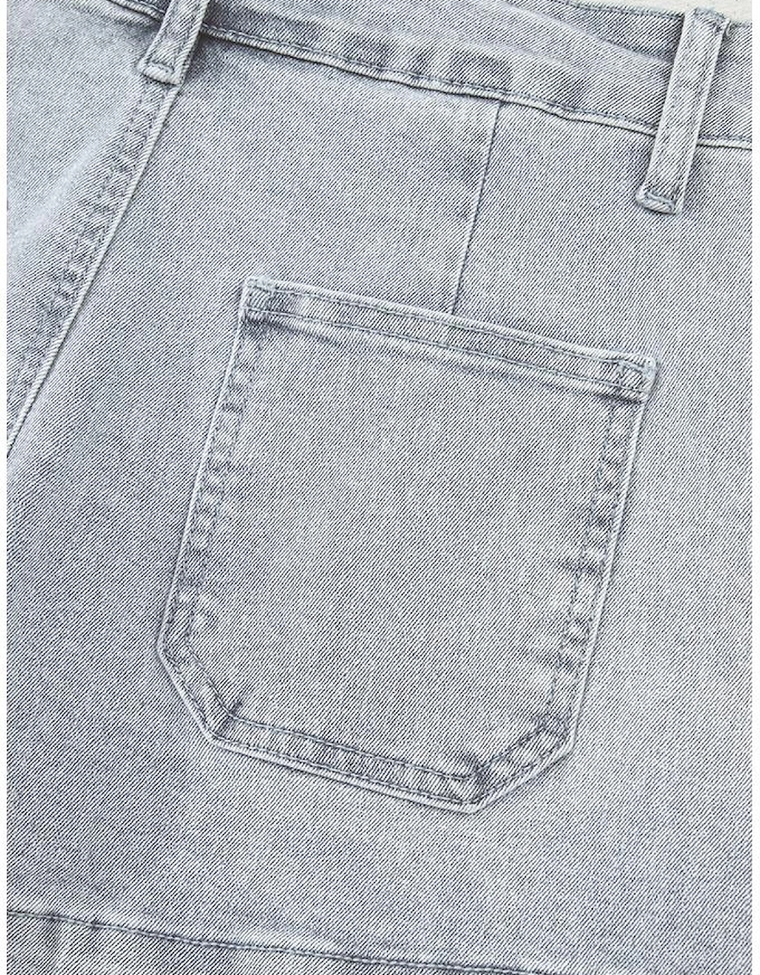 Dusk Blue Scalloped Hemline Acid Wash High Waist Denim Shorts