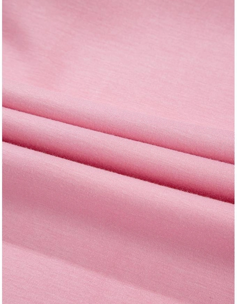 Pink Bow Applique Half Sleeve T-shirt