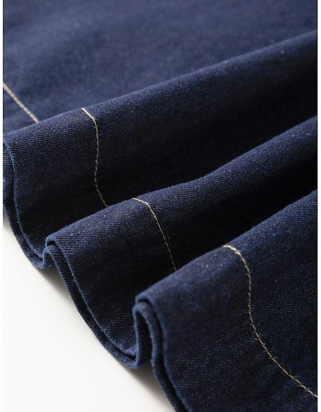 Dirty blue Zipped up Bodice Collared Short Puff Sleeve Denim Dress