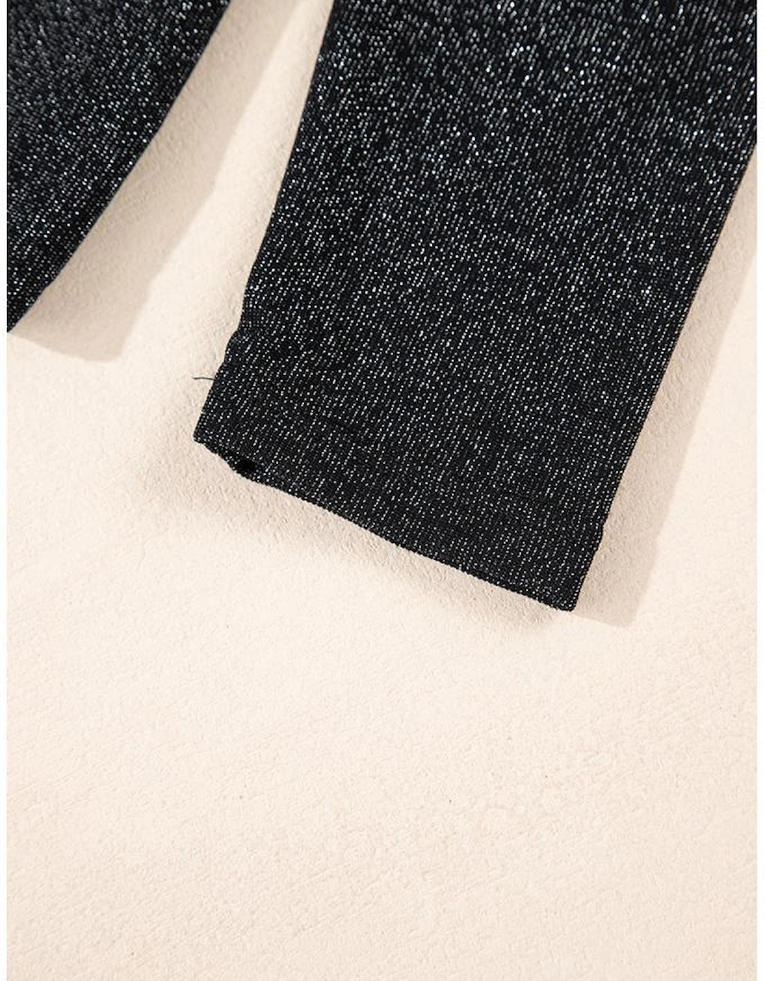 Black Metallic Bowknot Open Back V Neck Top