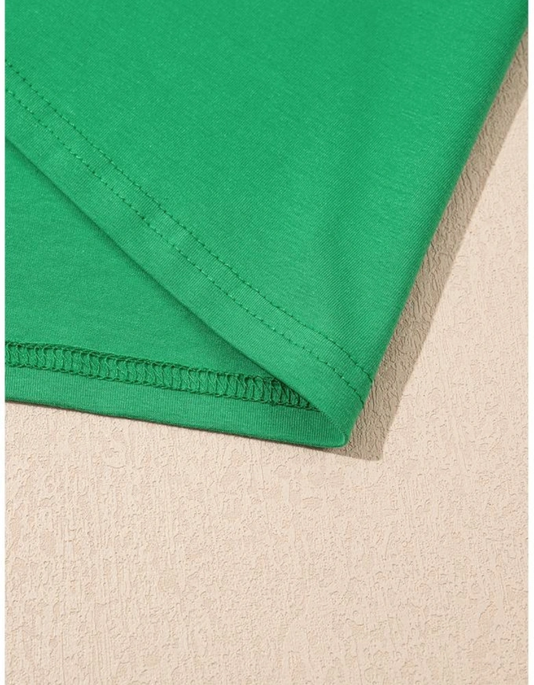 Bright Green Rhinestone Lucky Poker Cards Oversized T Shirt Mini Dress